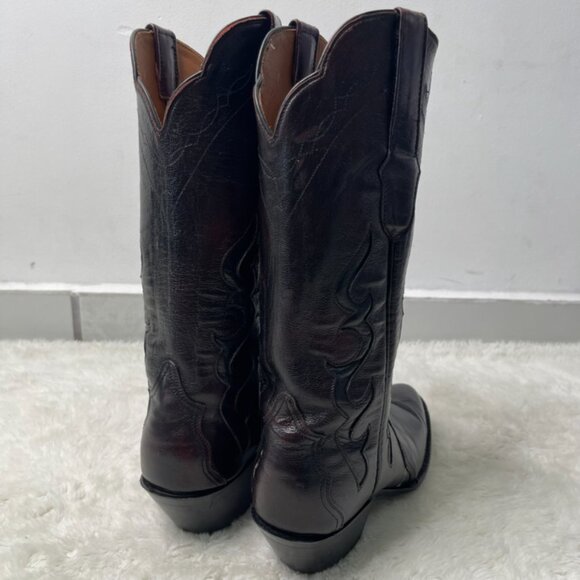 Black Jack Women's Brown Red Cowboy Leather Boots Size 7 - Picture 3 of 14